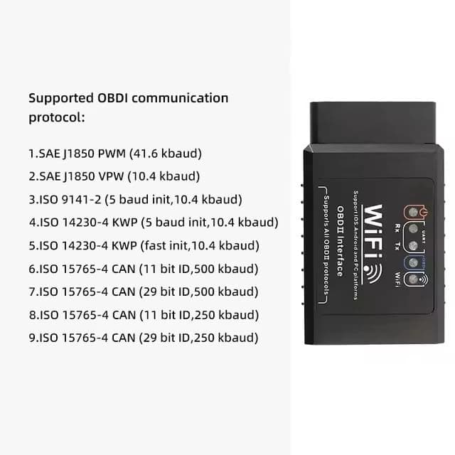دیاگ خودرو وای‌فای ELM327 V2.1 سازگار با OBD2 — تصویر ۳