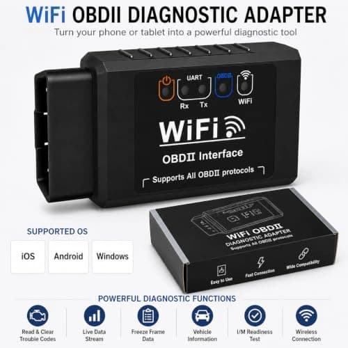 دیاگ خودرو وای‌فای ELM327 V2.1 سازگار با OBD2 — تصویر ۴