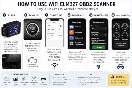 دیاگ خودرو وای‌فای ELM327 V2.1 سازگار با OBD2 — تصویر ۵