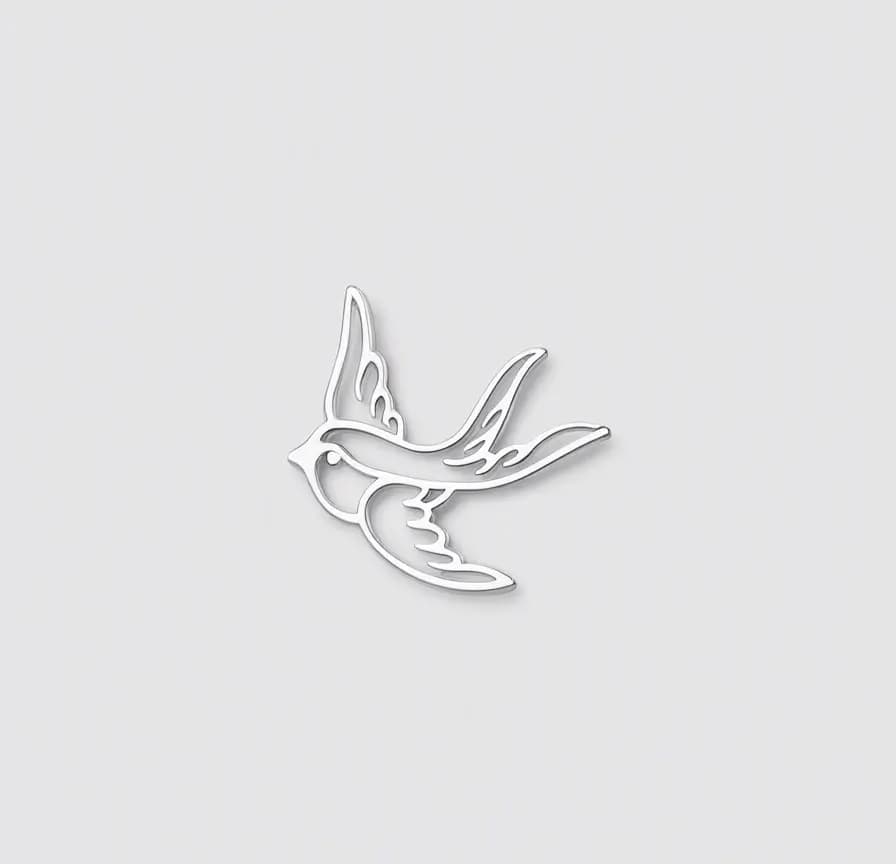 گردنبند نقره طرح پرستو — تصویر ۳
