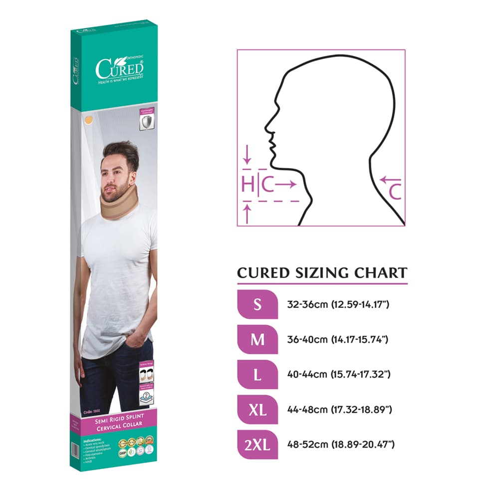 گردن بند طبی نیمه سخت PE ( کولار نیمه سخت در سه ارتفاع) کیورد CURED — تصویر ۳