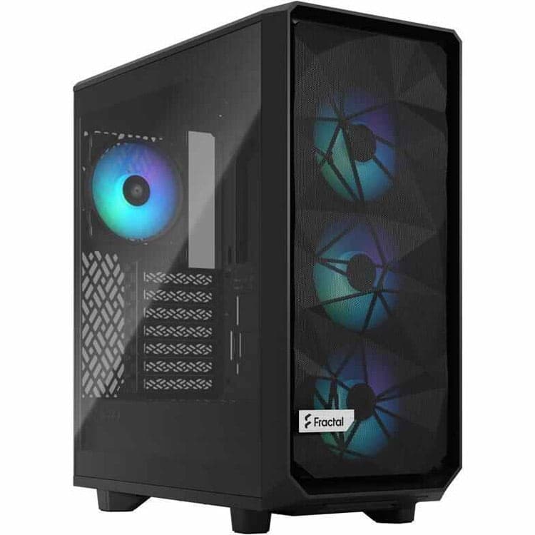 کیس کامپیوتر Fractal Design Meshify 2 Compact Lite RGB – شاسی مید تاور – سیاه – شیشه روشن