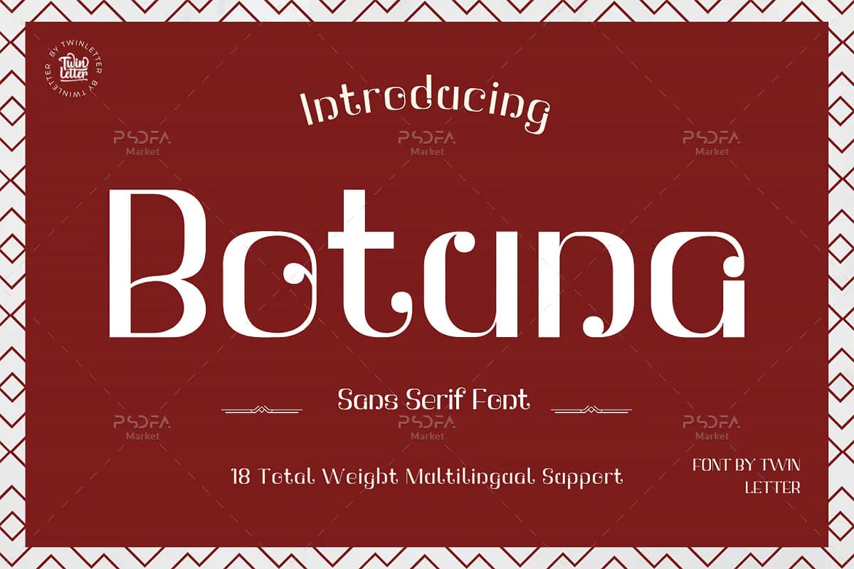 فونت مدرن و طرح دار Botuna