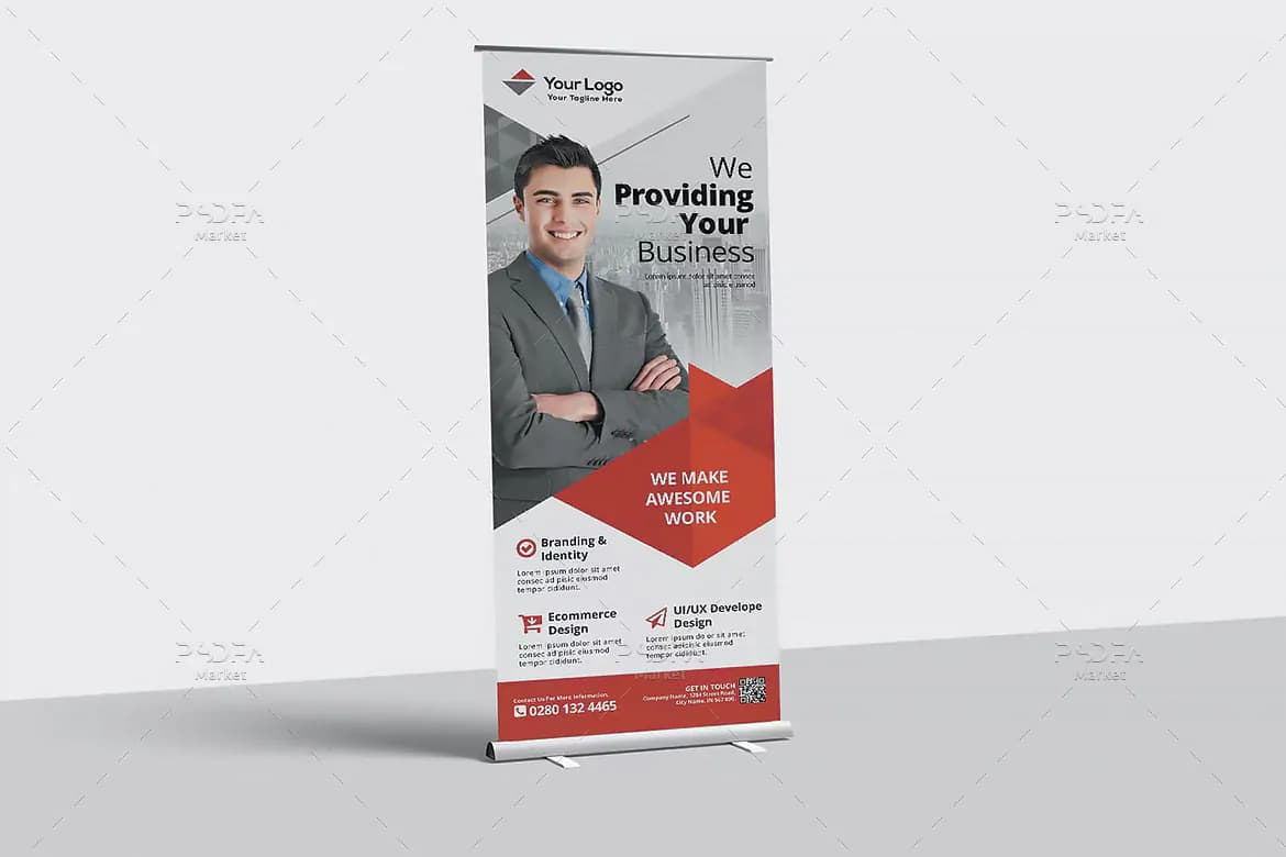 طرح بنر کسب و کار شرکتی رول آپ و استند — تصویر ۴