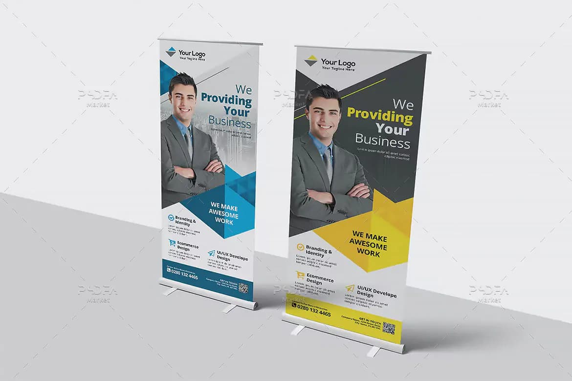 طرح بنر کسب و کار شرکتی رول آپ و استند — تصویر ۳
