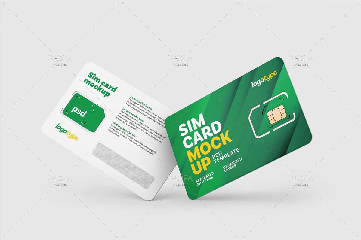 6 موکاپ سیم کارت — تصویر ۳