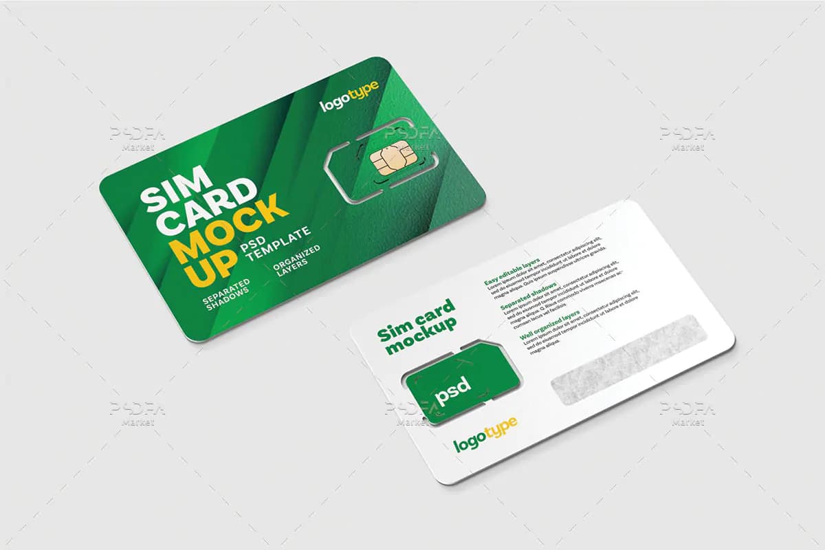 6 موکاپ سیم کارت — تصویر ۵