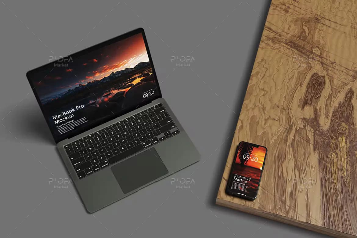 موکاپ موبایل و لپ تاپ شیک و زیبا — تصویر ۳