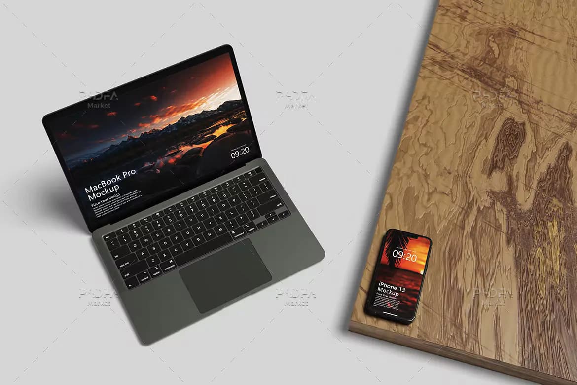 موکاپ موبایل و لپ تاپ شیک و زیبا — تصویر ۲