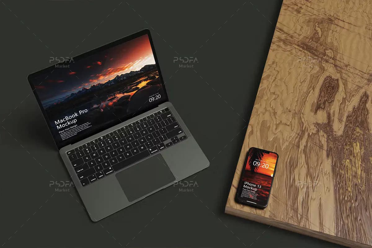 موکاپ موبایل و لپ تاپ شیک و زیبا