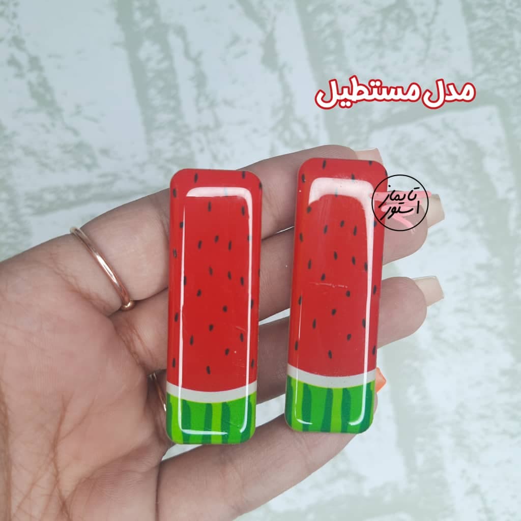 گیره مو یلدایی مدل هندوانه ای جفتی — تصویر ۳