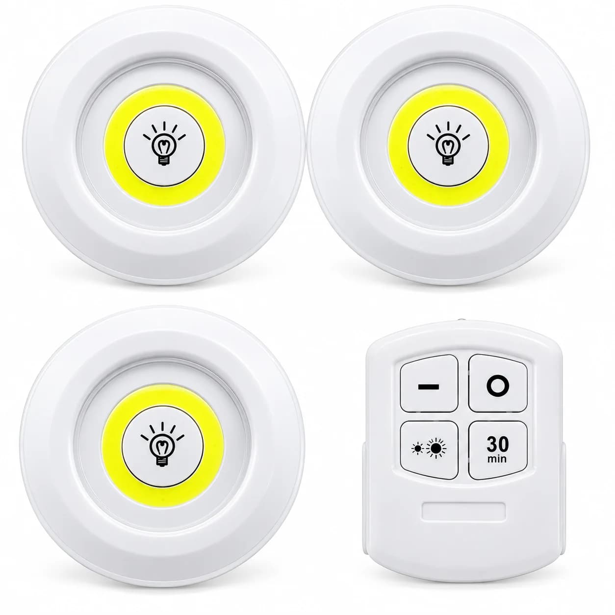 چراغ LED سه‌تایی ریموت‌دار با تایمر ۳۰ دقیقه