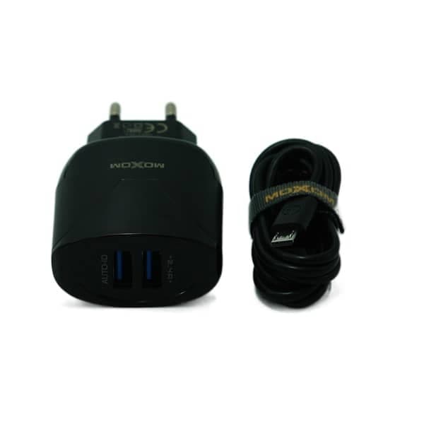 شارژر Micro Moxom 2 پورت فست مدل Hc30 اورجینال — تصویر ۳