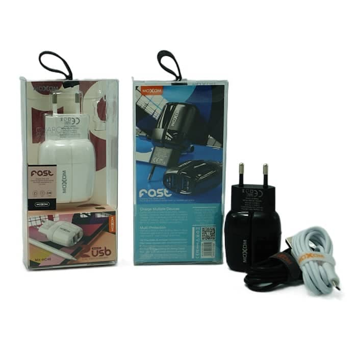 شارژر MICRO موکسوم 2 پورت سوپر فست مدل HC48 اورجینال