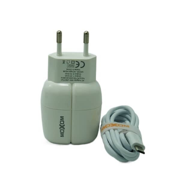 شارژر MICRO موکسوم 2 پورت سوپر فست مدل HC48 اورجینال — تصویر ۲