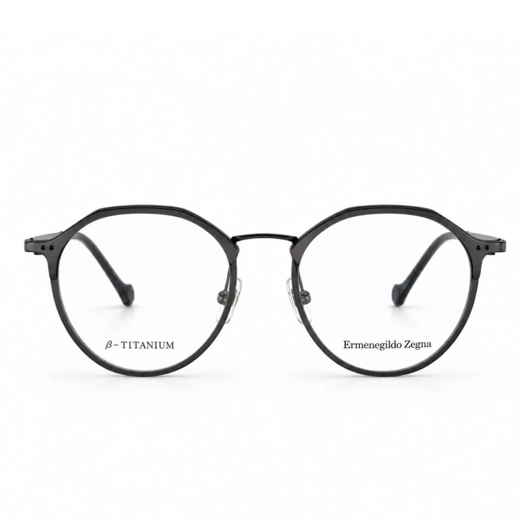 فریم عینک طبی گرد Zegna مشکی کد gd-1566 — تصویر ۳
