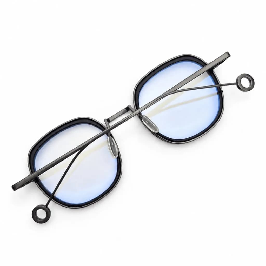 فریم عینک طبی فلزی مشکی مدل گرد کد b-07p — تصویر ۲