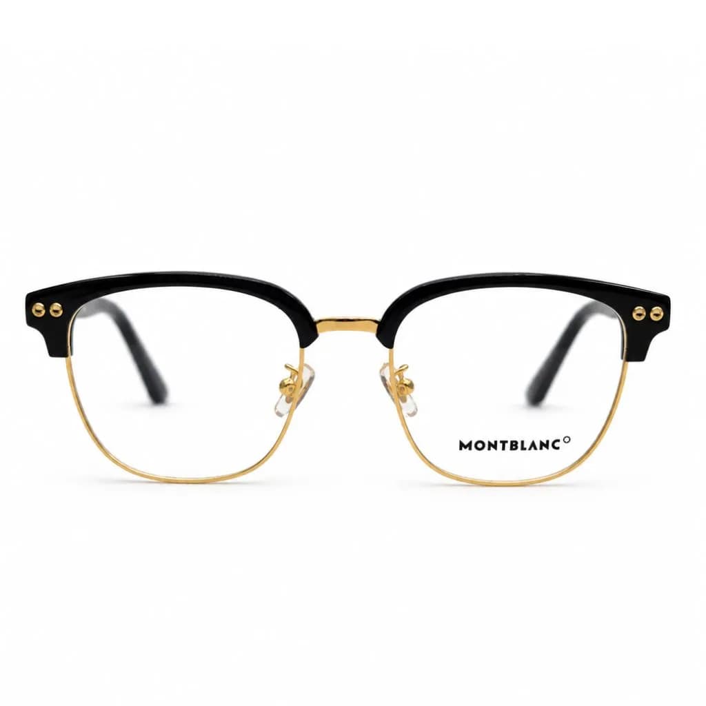 فریم عینک طبی کلاسیک مشکی طلایی برند MONTBLANC کد MB0259 — تصویر ۳