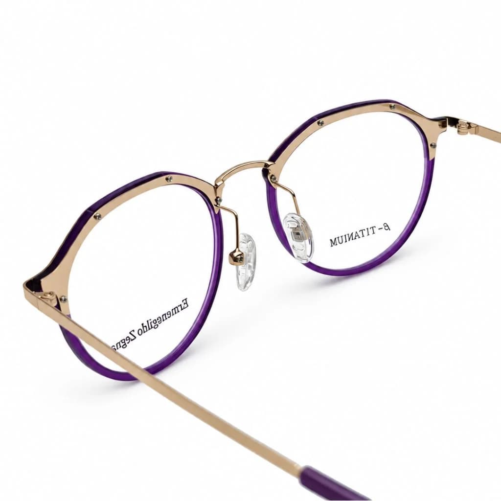 فریم عینک طبی گرد Zegna کد 586158 — تصویر ۴