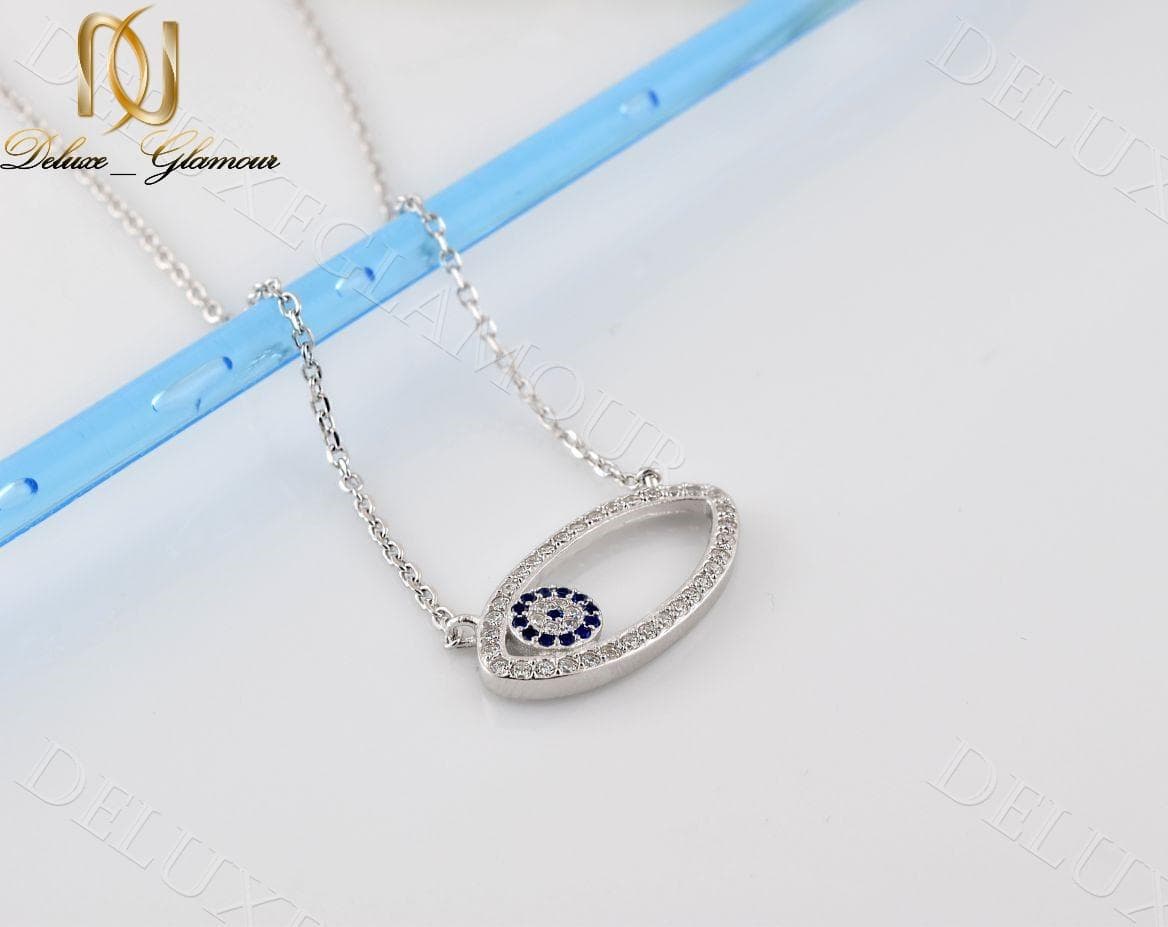 گردنبند دخترانه نقره طرح چشم نگین دار Nw-n231 — تصویر ۴