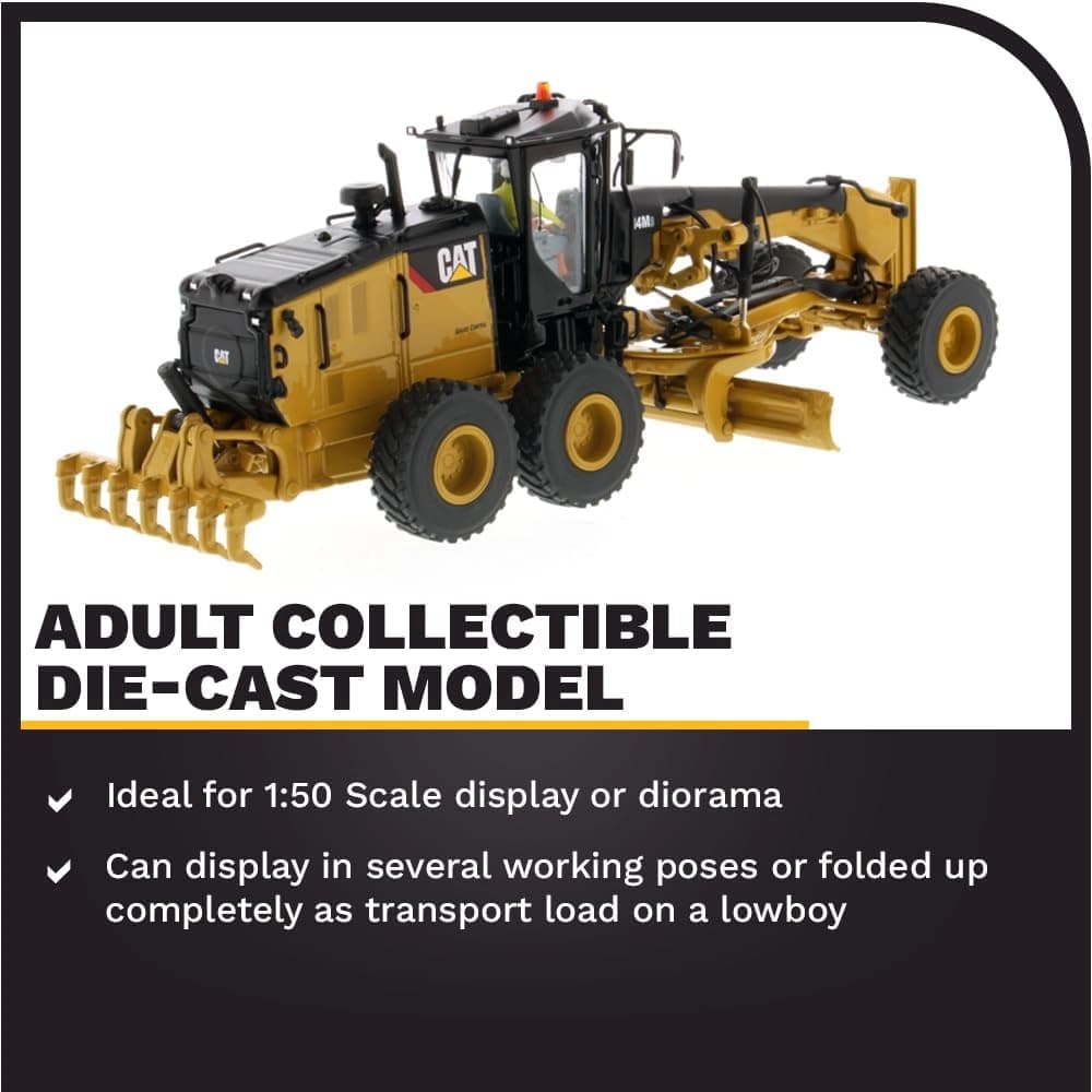 ماکت گریدر CAT 14M3 | Diecast Masters 85545 | مقیاس 1:50 — تصویر ۴