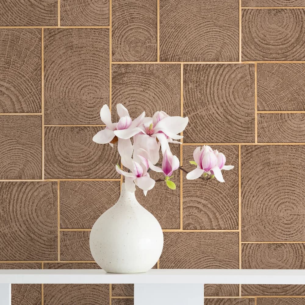 کاغذ دیواری طرح هندسی قهوه ای کد NA-034