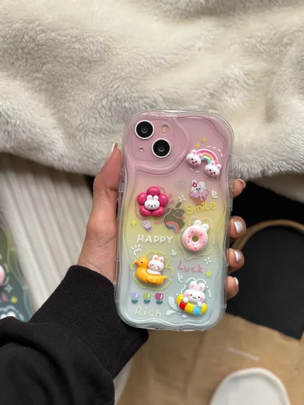 قاب عروسکی خرگوش برجسته Happy Rabbit گوشی سامسونگ مدل a72 — تصویر ۶