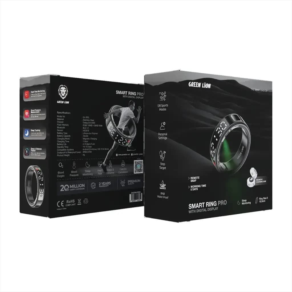 حلقه هوشمند گرین لاین سایز 11 مدل Smart Ring Pro با نمایشگر دیجیتال Green Lion — تصویر ۳