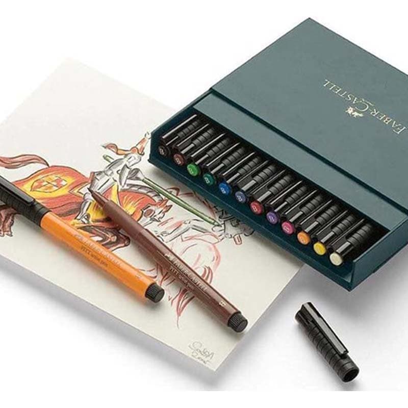 ماژیک حرفه ای فابر کاستل 12 رنگ Pitt Artist Brush کد 23167146