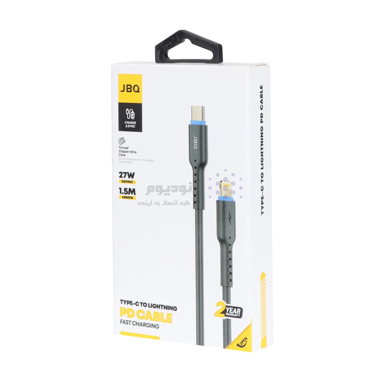 کابل شارژ 1.5 متری PD و فست JBQ Type-C to Lightning مدل CA-722 – مشکی (گارانتی یکساله رصاصی) — تصویر ۲