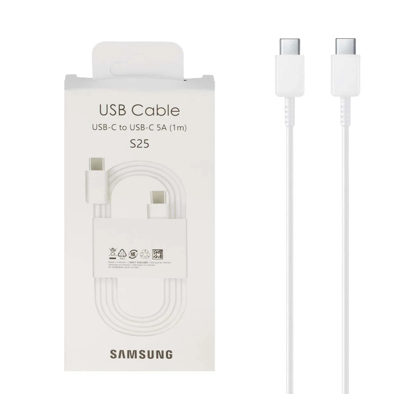 کابل شارژ فست Samsung Type-C To Type-C مدل S25 EP-DN980 – سفید – kZN