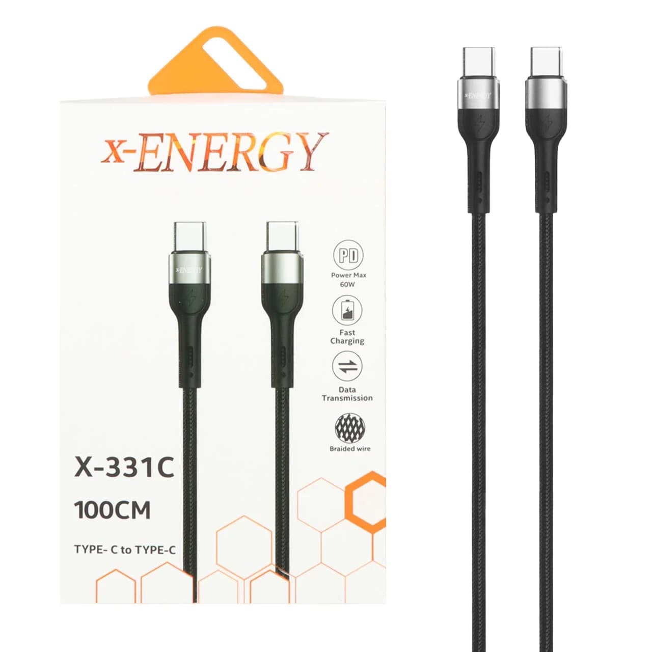 کابل شارژ PD و فست X-Energy Type-C To Type-C مدل X-331 C 60W – مشکی (گارانتی IPM)