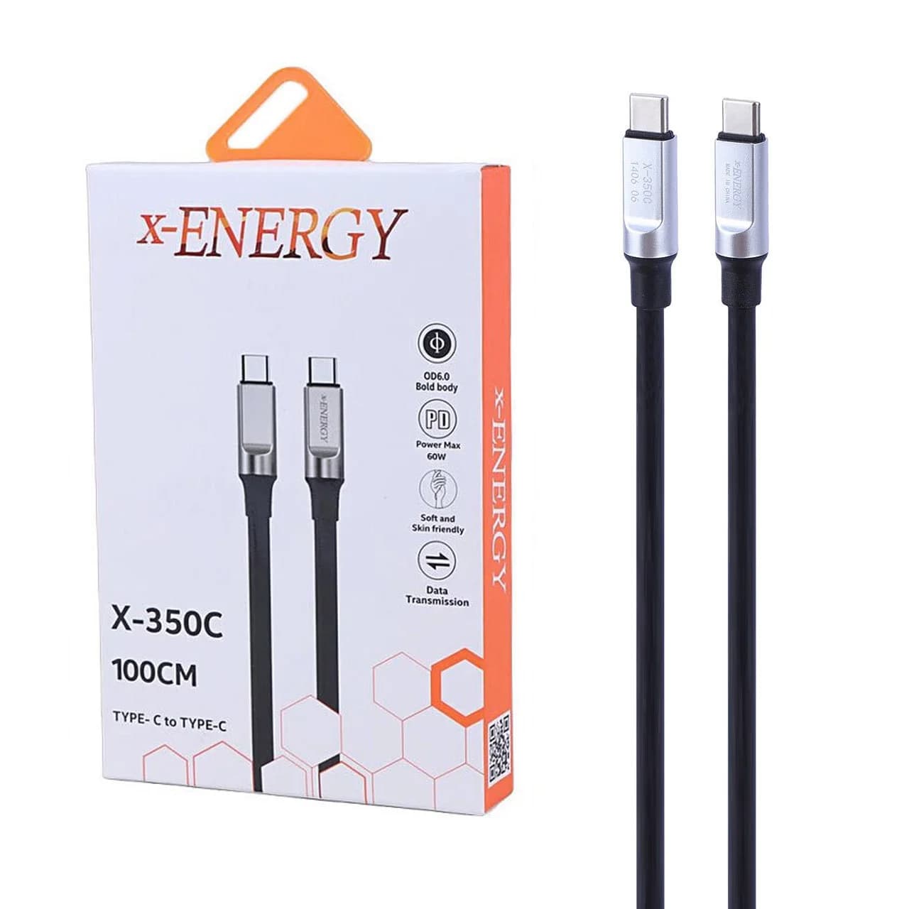 کابل شارژ PD و فست X-Energy Type-C To Type-C مدل X-350 C 60W – مشکی (گارانتی IPM)