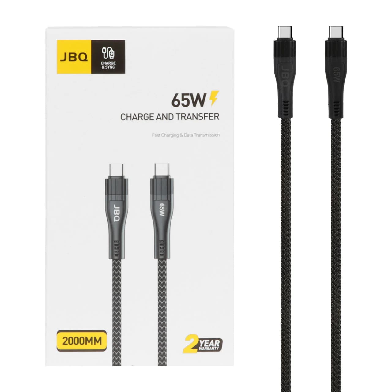 کابل شارژ 2 متری فست JBQ Type-C to Type-C مدل CA-1165 – مشکی