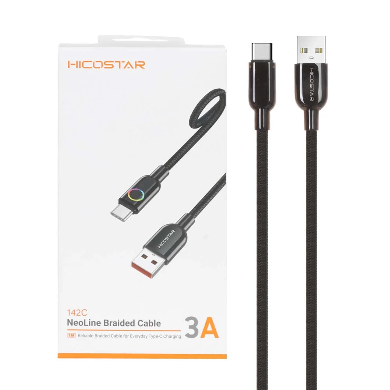 کابل شارژ فست Hicostar Type-C مدل142C – مشکی