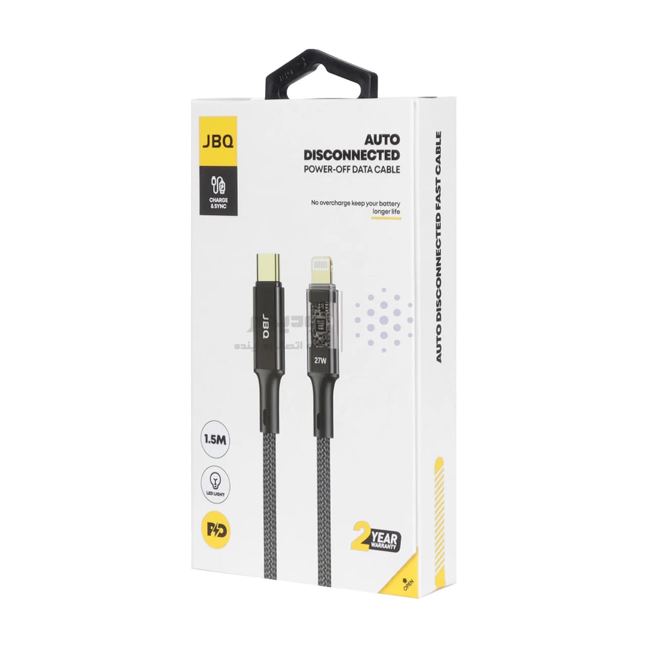 کابل شارژ 1.5 متری PD و فست JBQ Type-C to Lightning مدل CA-728 – مشکی (گارانتی یکساله رصاصی) — تصویر ۳