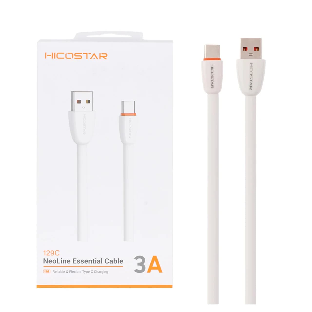 کابل شارژ فست Hicostar Type-C مدل 129C – سفید