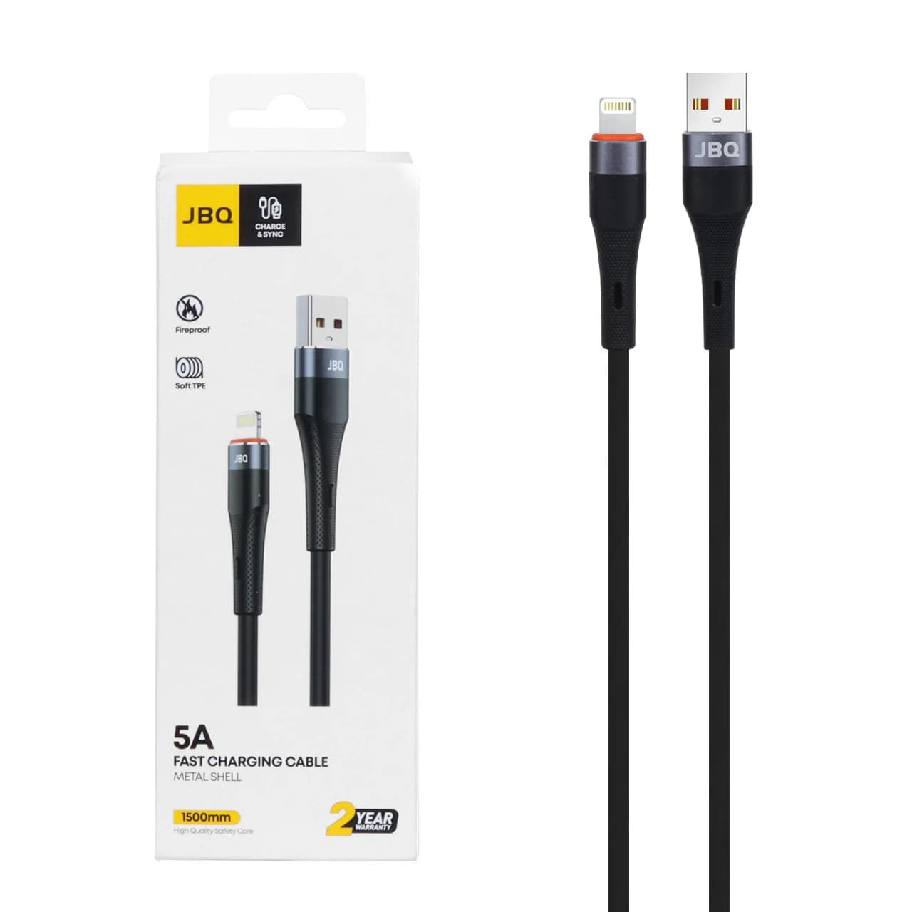 کابل شارژ 1.5 متری فست آیفون JBQ مدل CA-510 – مشکی (گارانتی یکساله رصاصی)