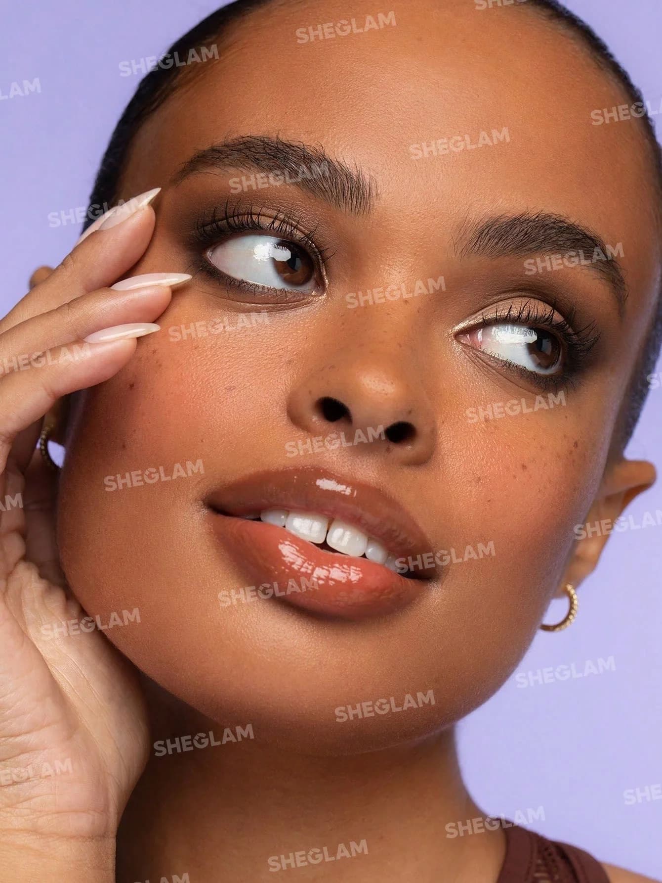 ست لیپ گلاس و خط لب شیگلم با رایحه کاکائو COCOA KISS رنگ brownie bite — تصویر ۲