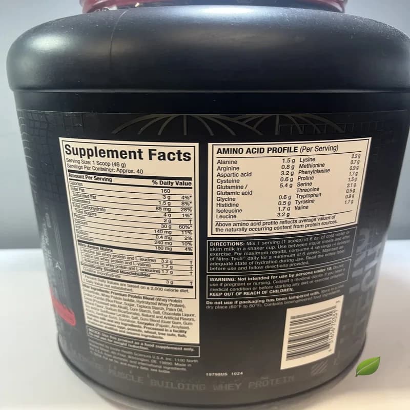 پروتئین وی نیتروتک ماسل تِک کوکی کرم ۱۸۱۰۰ گرمی (۱.۸۱ کیلوگرم) | MuscleTech Nitro-Tech Whey Protein Cookies & Cream 1810g — تصویر ۲