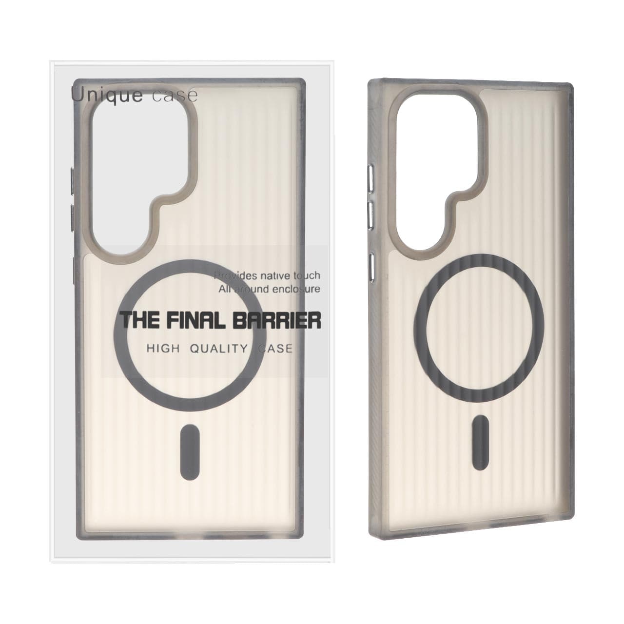 قاب اورجینال Unique Case کرکره ای مات MagSafe مدل Samsung Galaxy S24 Ultra – دودی (پک دار)