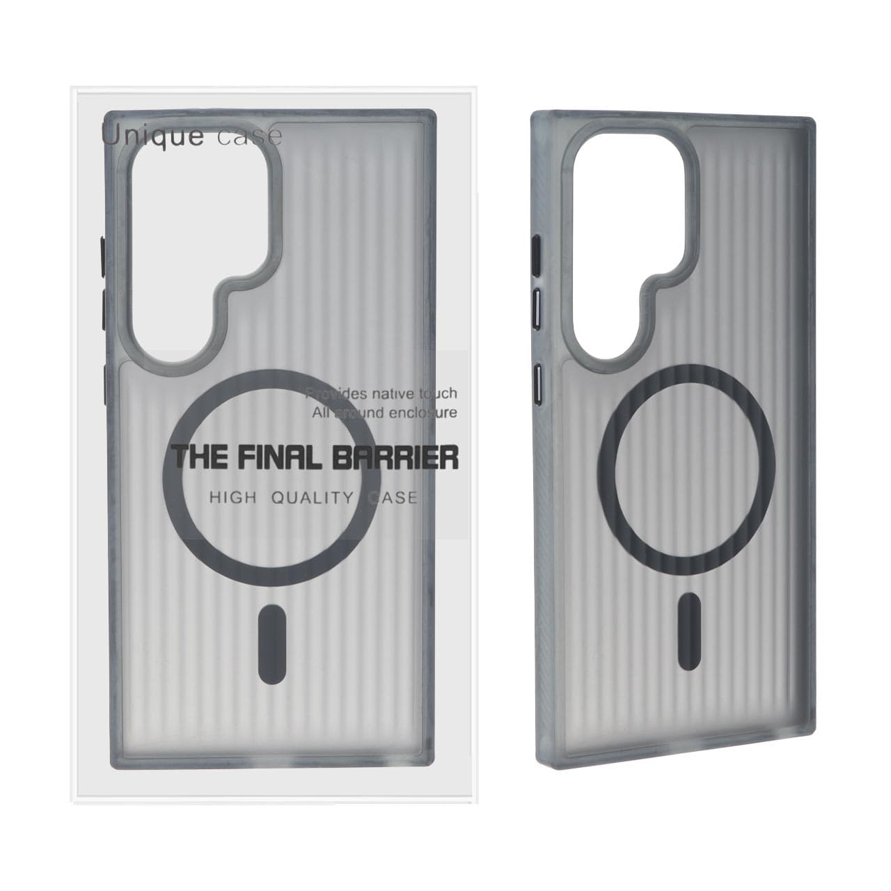 قاب اورجینال Unique Case کرکره ای مات MagSafe مدل Samsung Galaxy S24 Ultra – مشکی (پک دار)