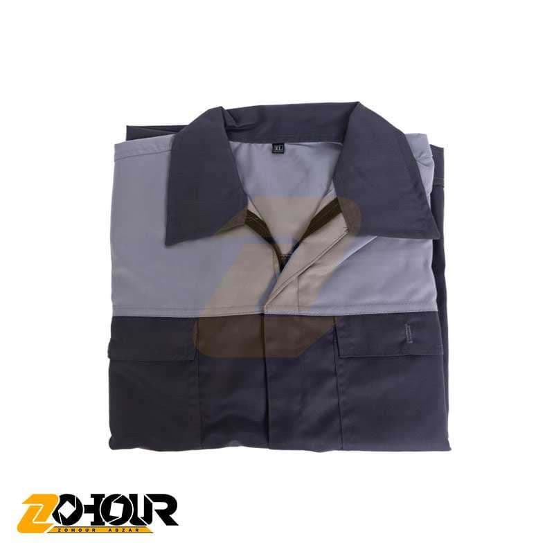 لباس کار کاپشن شلوار کارگری ، طوسی استخوانی سایز L