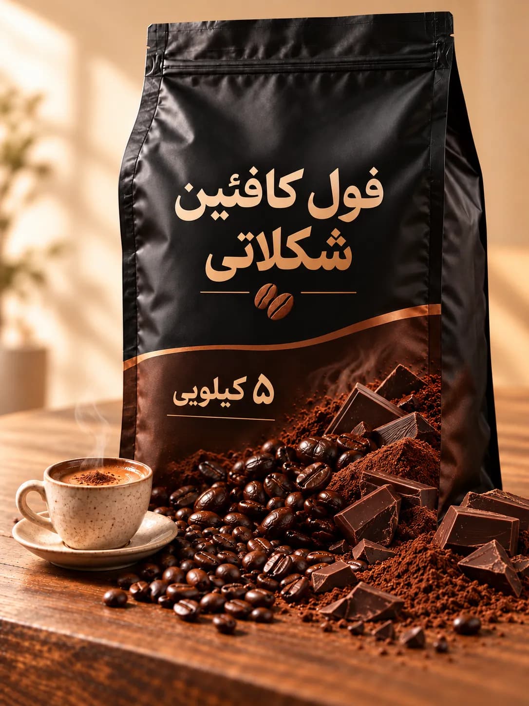 قهوه فول کافئین شکلاتی ۵ کیلویی