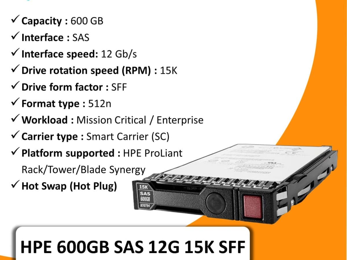 هارد سرور HP 600GB SAS 15k 12g SFF — تصویر ۲