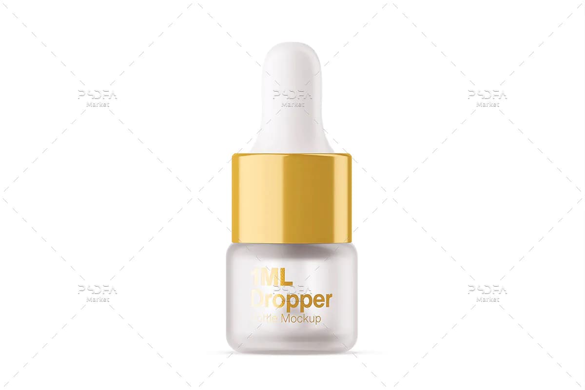موکاپ بطری قطره چکان ا میلی لیتری مات با جعبه — تصویر ۴