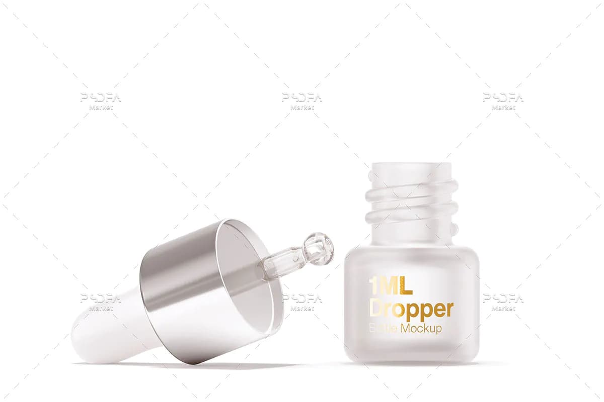 موکاپ بطری قطره چکان ا میلی لیتری مات با جعبه — تصویر ۵