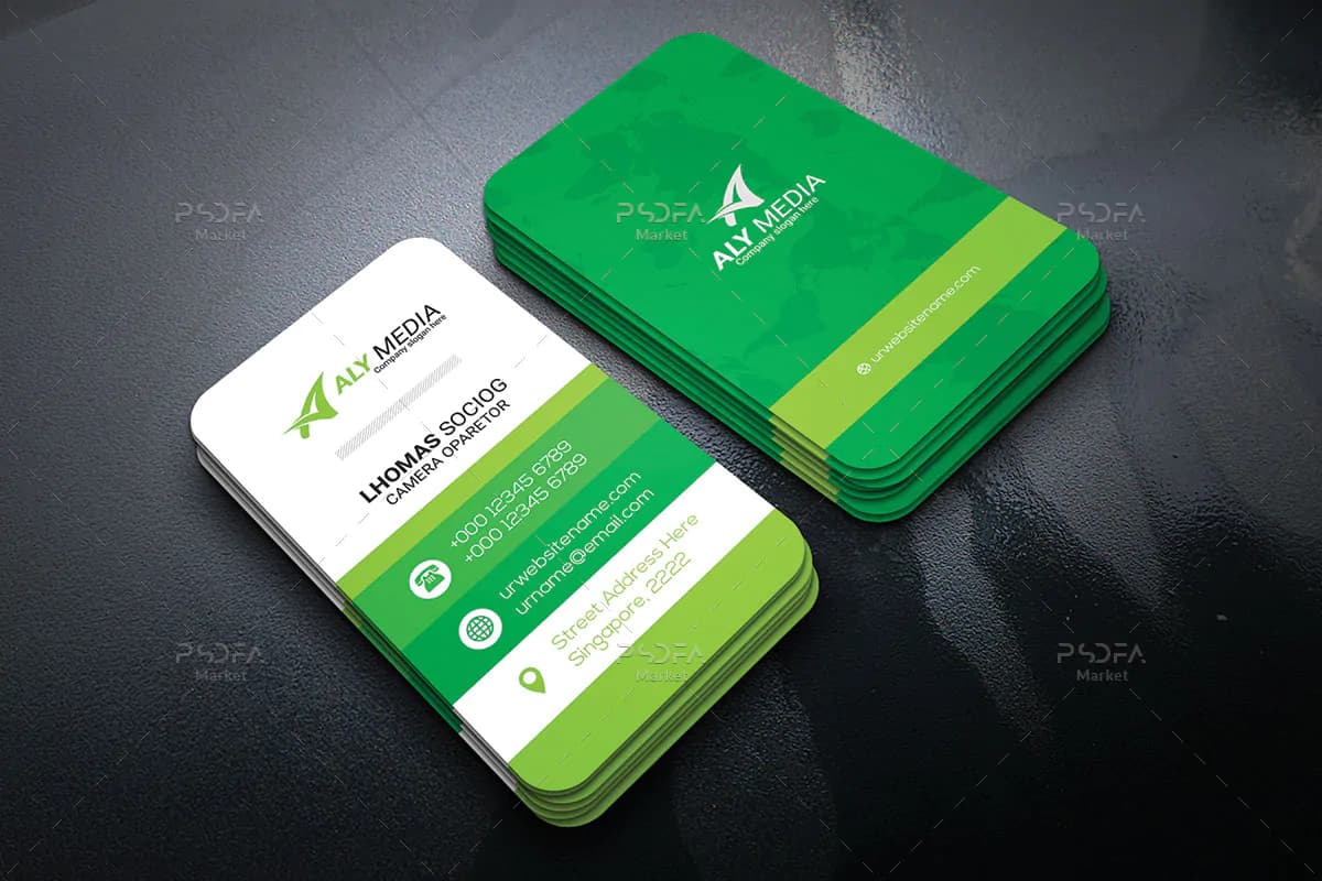 طرح کارت ویزیت زیبا با رنگبندی متنوع — تصویر ۳