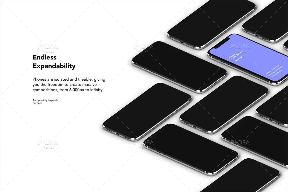 موکاپ آیفون ایکس ایزومتریک iPhone X — تصویر ۴