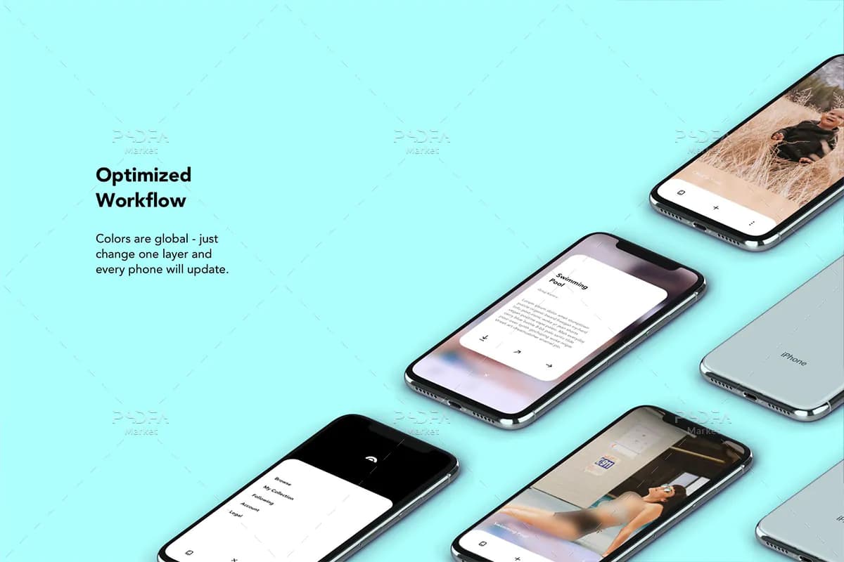 موکاپ آیفون ایکس ایزومتریک iPhone X — تصویر ۵
